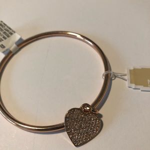 MICHAEL Michael Kors Rose Gold Bangle Heart Charm